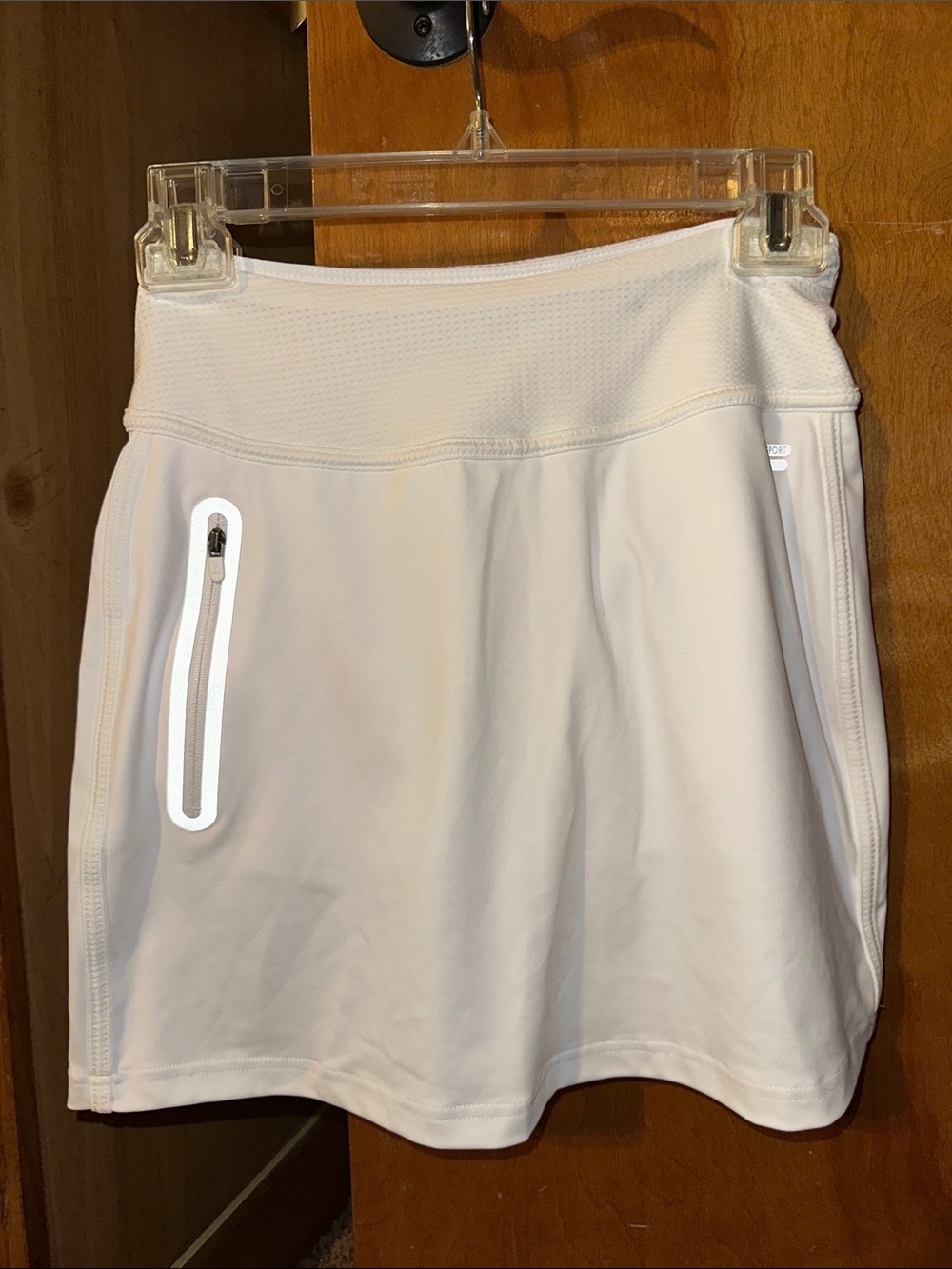 Fila White Athletic Mini Skort with Zip Pocket